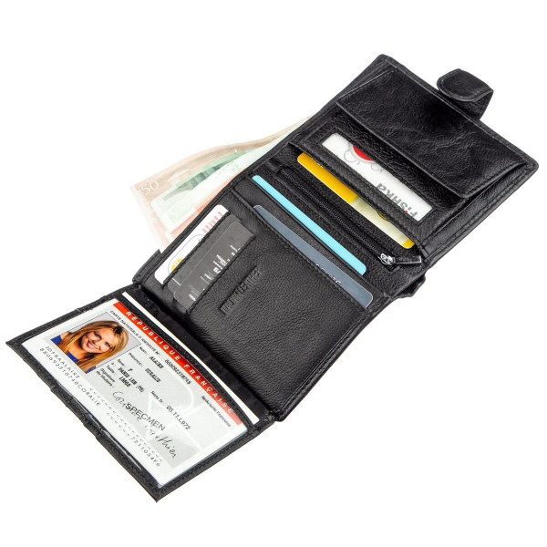 Небольшой кожаный кошелек для мужчин ST Leather 18832 Черный