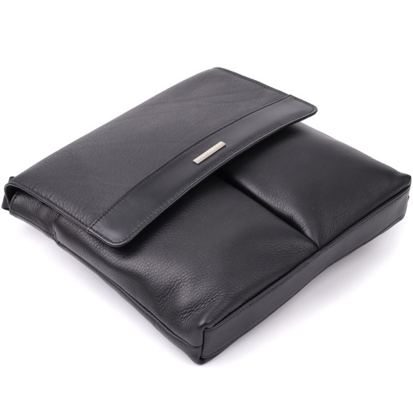 Мужская сумка через плечо из зернистой натуральной кожи Tony Perotti 20865_1 (9270G-25 nero) Черный