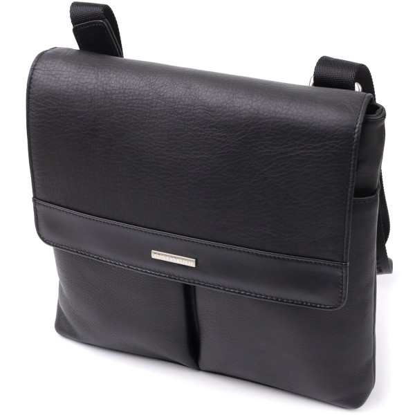 Мужская сумка через плечо из зернистой натуральной кожи Tony Perotti 20865_1 (9270G-25 nero) Черный