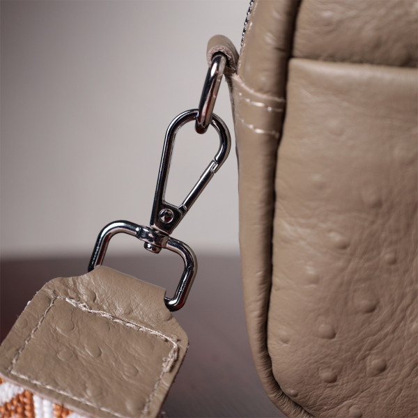 Стильная сумка для женщин из фактурной натуральной кожи Vintage 22662 Бежевая