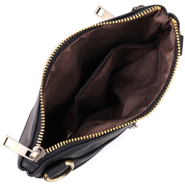 Повседневная мужская сумка из натуральной кожи Vintage 23037 Черный