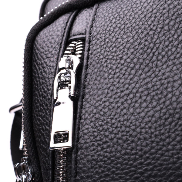 Практичная вертикальная сумка для мужчин из натуральной кожи Vintage sale_15114 Черный