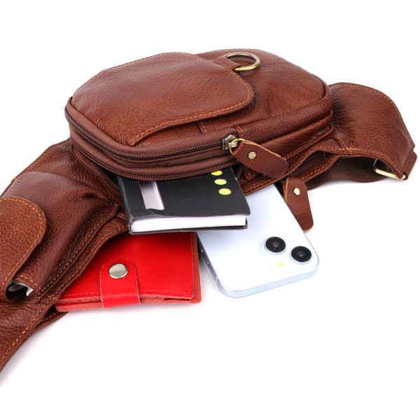 Мужская сумка через плечо из натуральной кожи Vintage 22960 Коричневый
