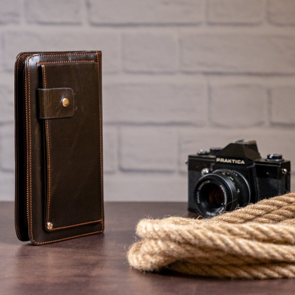 Кожаная мужская барсетка Vintage 14193 Коричневая