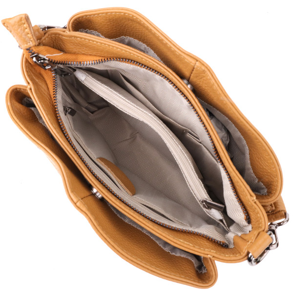 Элегантная женская сумка из натуральной кожи Vintage 23008 Рыжий