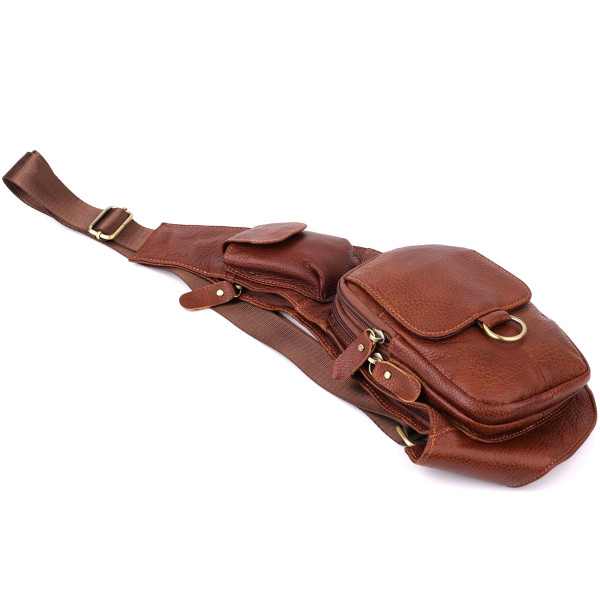 Мужская сумка через плечо из натуральной кожи Vintage 22960 Коричневый