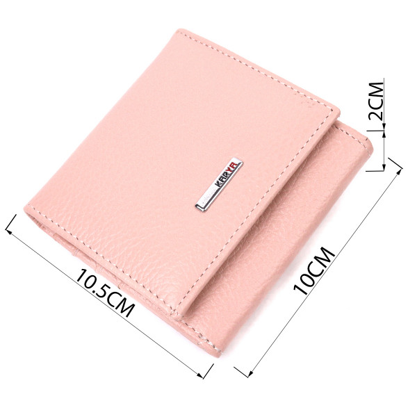 Компактный женский кожаный кошелек с монетницей KARYA 21375 Пудровый