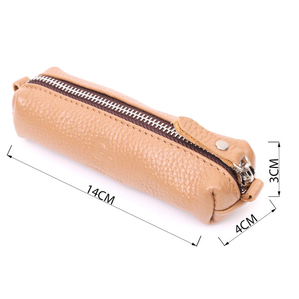 Оригинальная женская кожаная ключница GRANDE PELLE 11639 Бежевый