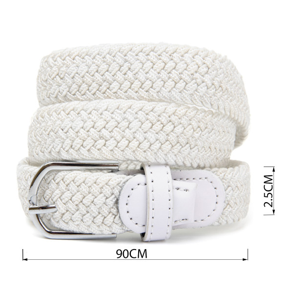Текстильный женский ремень классика Vintage 20545 Белый