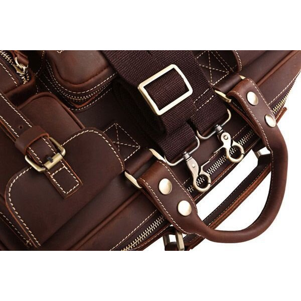 Сумка мужская Vintage 14075 кожаная Коричневая