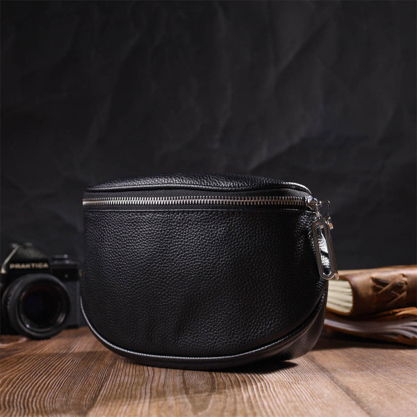 Оригинальная женская сумка через плечо из натуральной кожи 22122 Vintage Черная