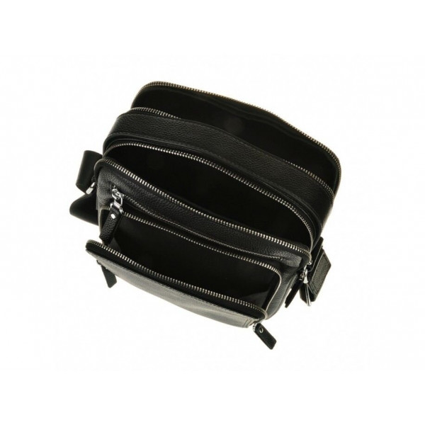 Сумка мессенджер Vintage 14578 кожаная Черная