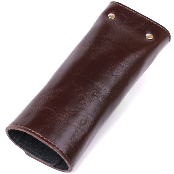 Удобная кожаная ключница Shvigel 16534 Коричневый