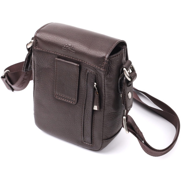 Компактная мужская сумка из мягкой натуральной кожи Tony Perotti 20844_1 (9027-12.5 moro) Коричневый