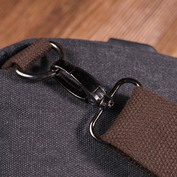 Мужская сумка через плечо с USB кабелем текстильная 21221 Vintage Черная