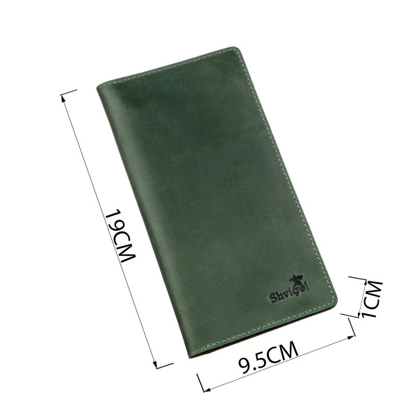 Бумажник унисекс вертикальный Crazy horse SHVIGEL 16197 Зеленый
