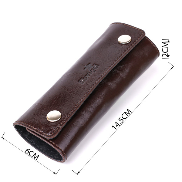 Удобная кожаная ключница Shvigel 16534 Коричневый