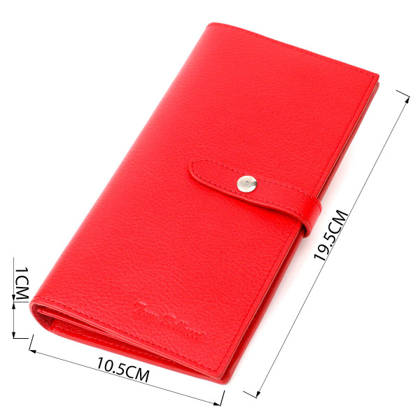 Вертикальное тонкое портмоне для женщин из натуральной кожи Tony Bellucci 22035 Красный