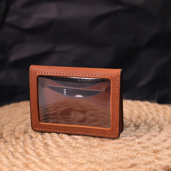 Отличная обложка на автодокументы в винтажной коже Слава ЗСУ GRANDE PELLE 16705 Светло-коричневая