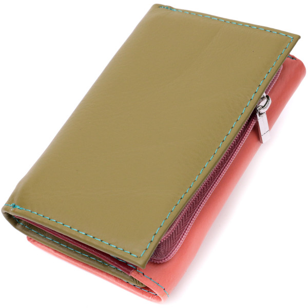 Модный женский кошелек из качественной натуральной кожи ST Leather 19464 Разноцветный