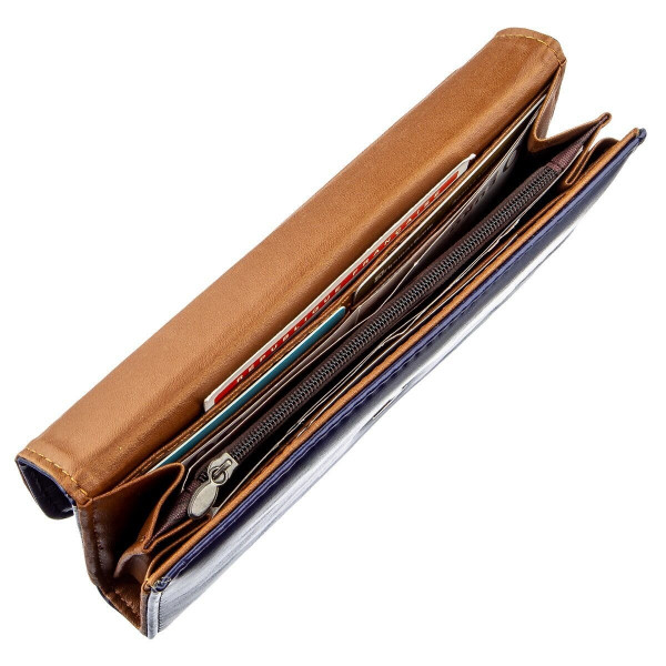 Кошелек женский конверт из гладкой экокожи KIVI 19068 Синий