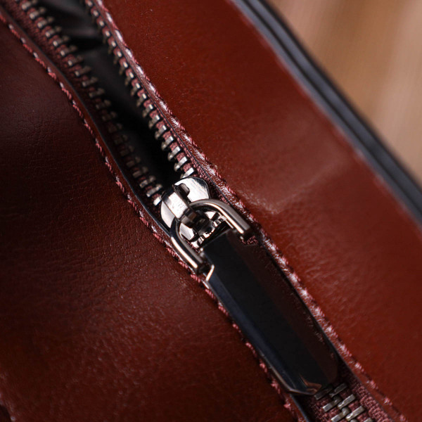 Практичная сумка шоппер из натуральной кожи 22103 Vintage Коричневая