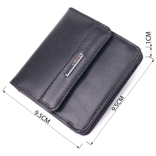 Компактный женский кошелек из натуральной гладкой кожи KARYA 21432 Черный