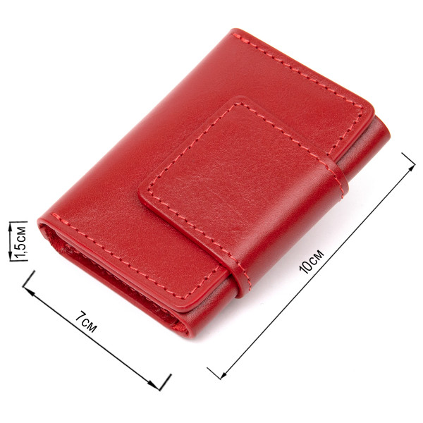 Кожаная визитница GRANDE PELLE 11412 Красный