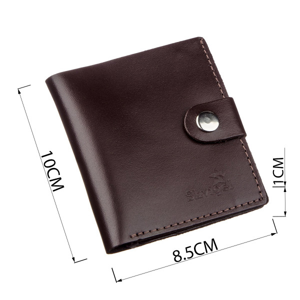 Портмоне вертикальное мужское кожаное SHVIGEL 16222 Коричневое