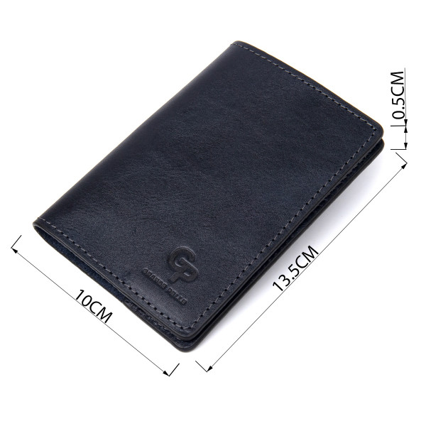 Универсальная кожаная обложка на паспорт GRANDE PELLE 11479 Темно-синий