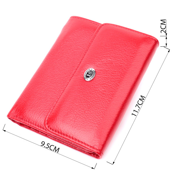 Яркий женский кошелек с монетницей из натуральной кожи ST Leather 19482 Красный